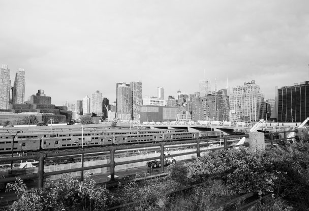 View from the High Line overlooking Hudson Yards